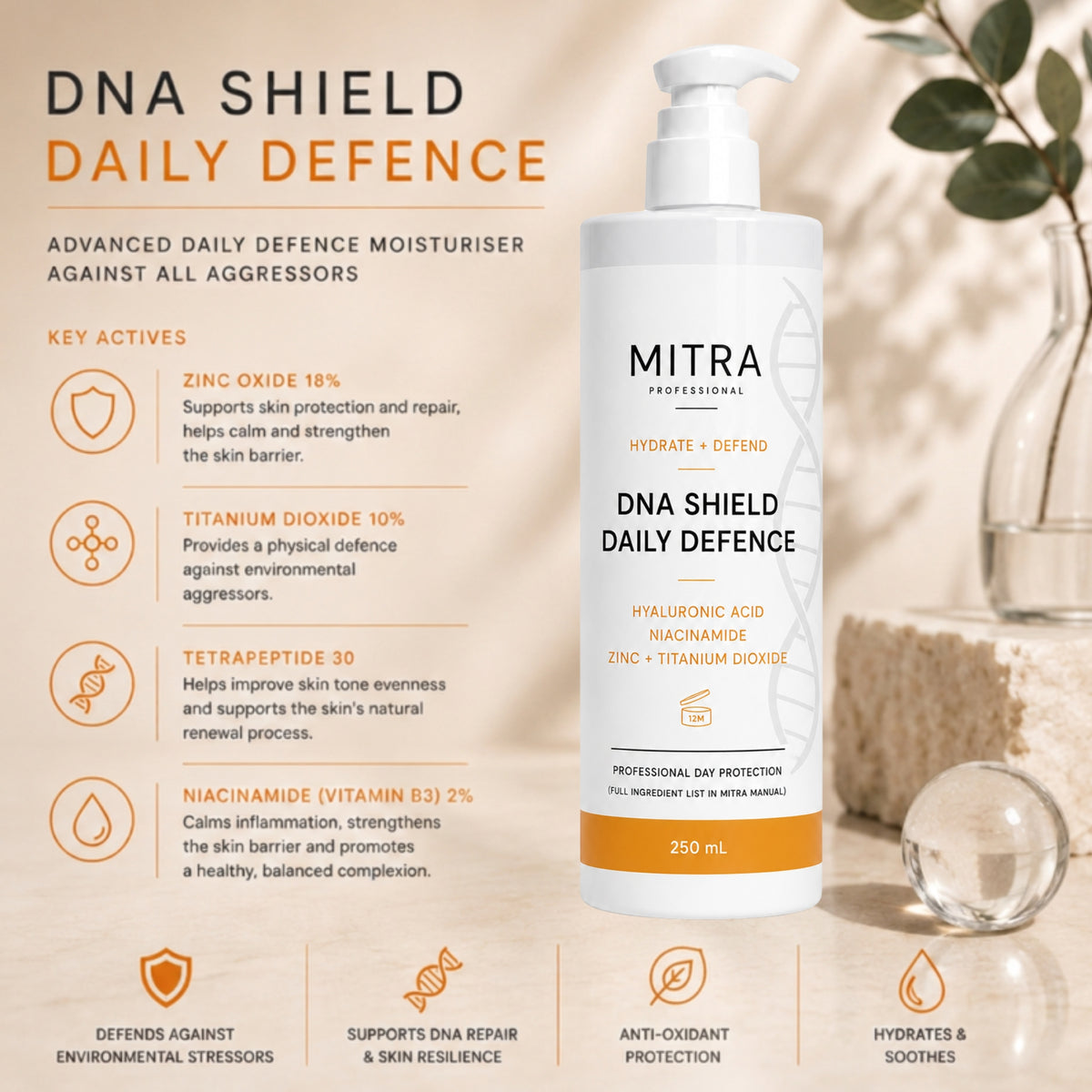 DNA SHIELD DAILY DEFENCE PROFESSIONAL - UNTINTED 250ML
